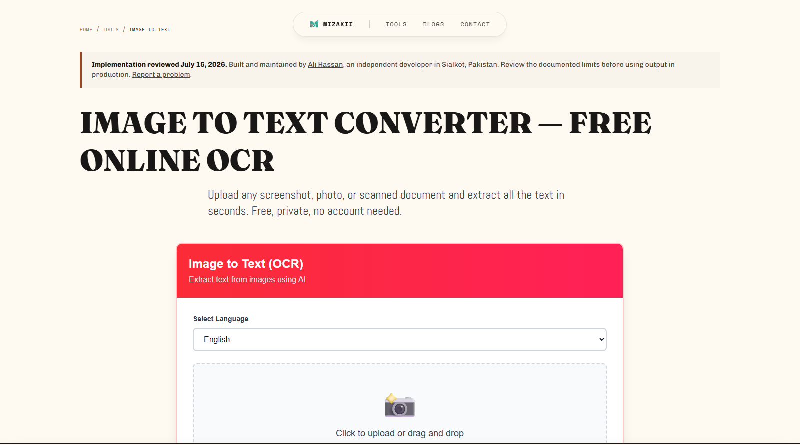 Image to Text (OCR)