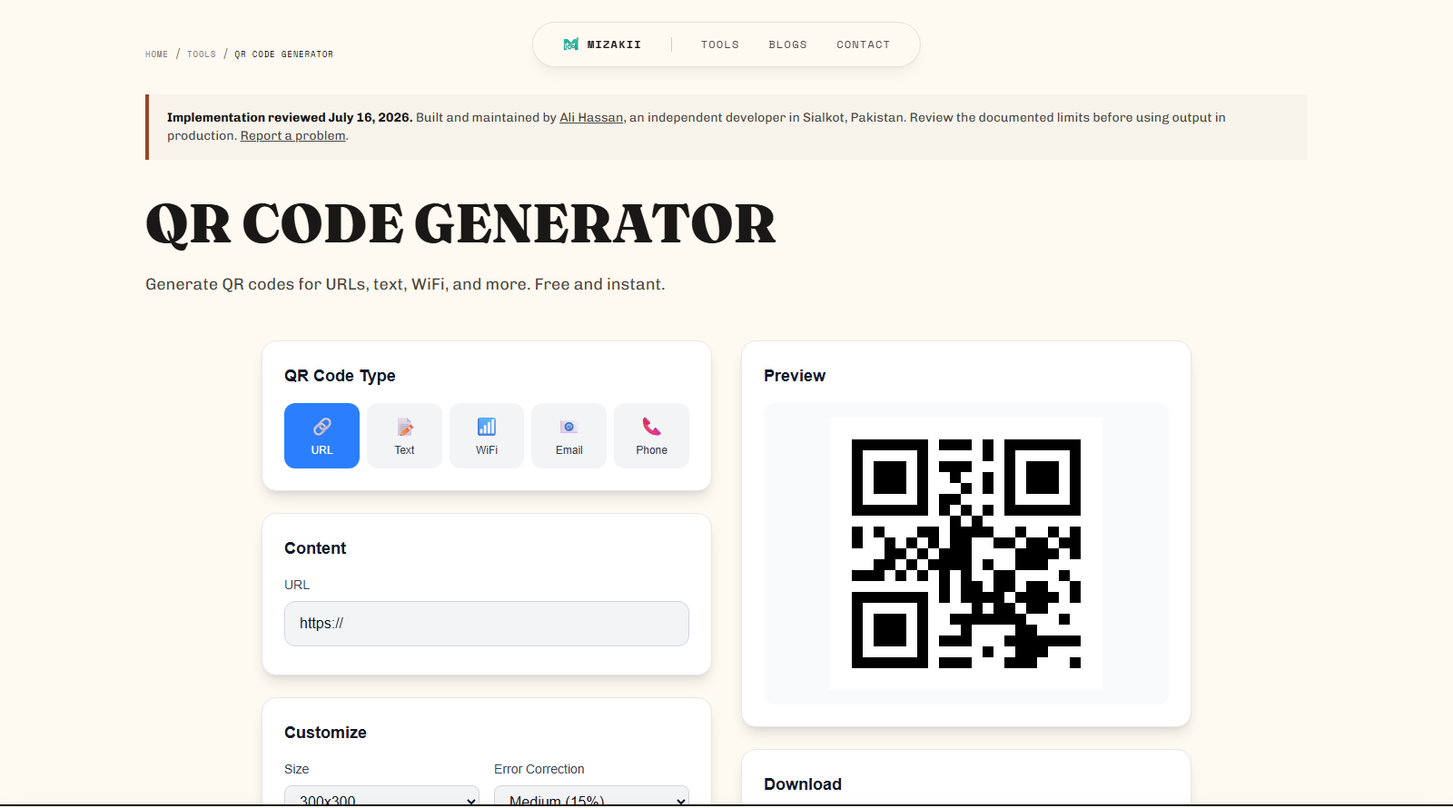 QR Code Generator